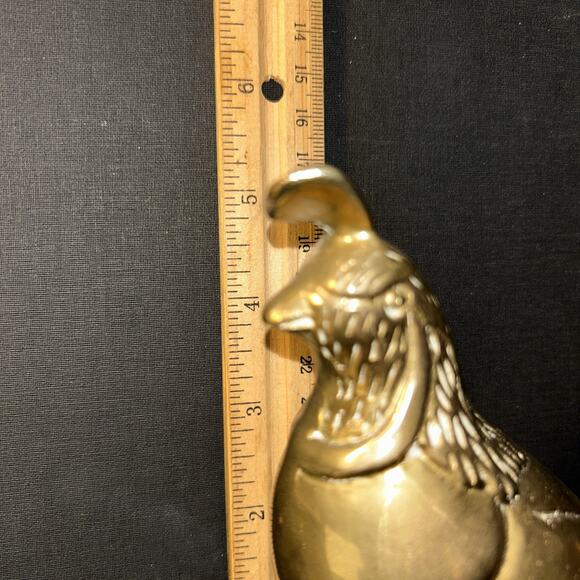 2 Solid Brass California Quail Figures 4” Long Heavy Detailed High Quality - Picture 14 of 14